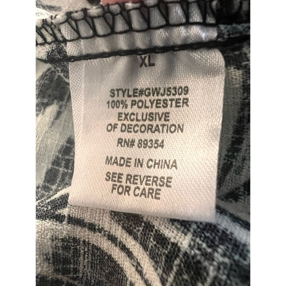 Adrienne Vittadini XL Black White Palm Print Wide Leg Jumpsuit Belted - Picture 4 of 6